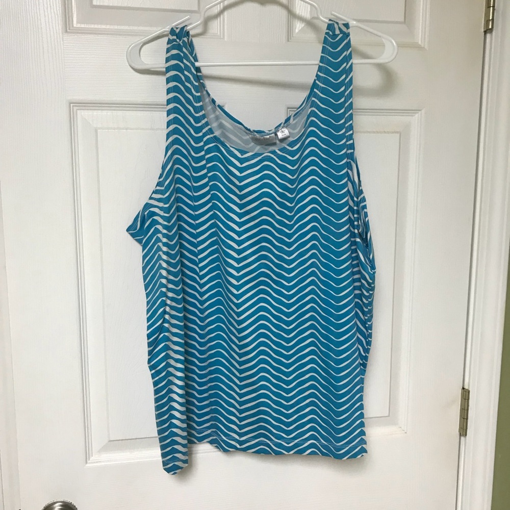 Blue and white tank top